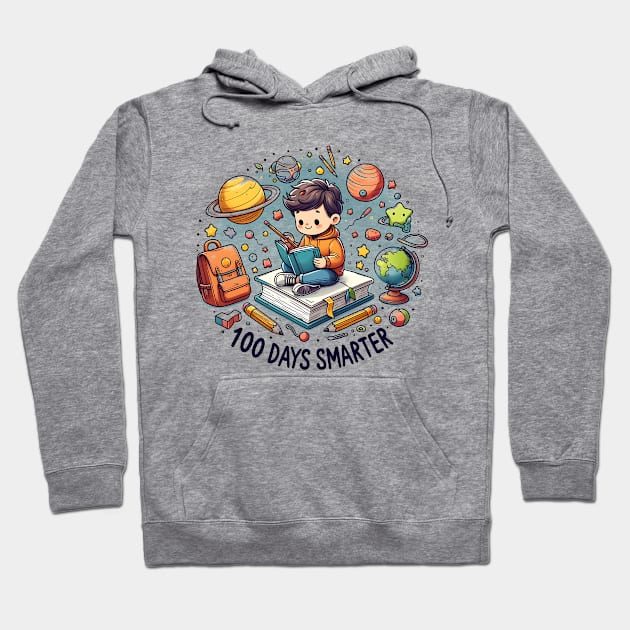 100th Day Of School Smarter Books Total Solar Eclipse Hoodie by click2print